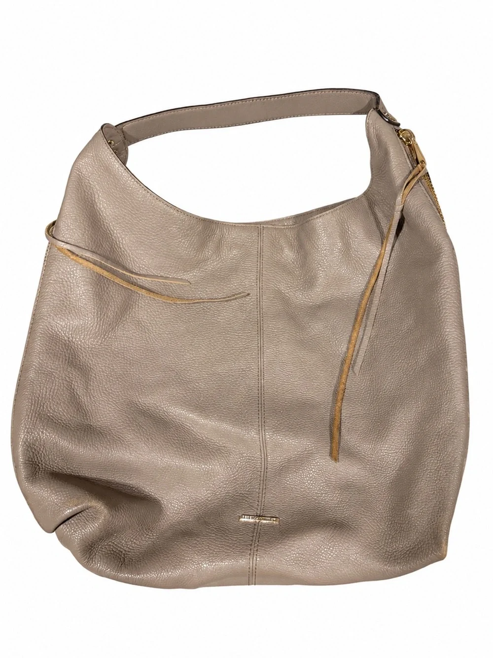 Rebecca Minkoff Taupe Pebbled Leather Hobo Bag